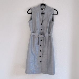 Chrome/Silver Sleeveless belted Dress Size 8